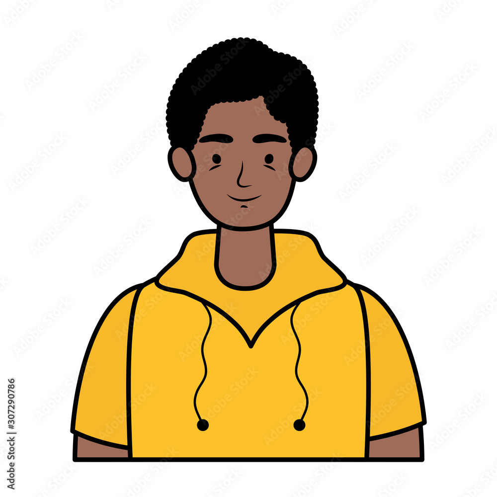 afro young man avatar character icon afro young man avatar character icon