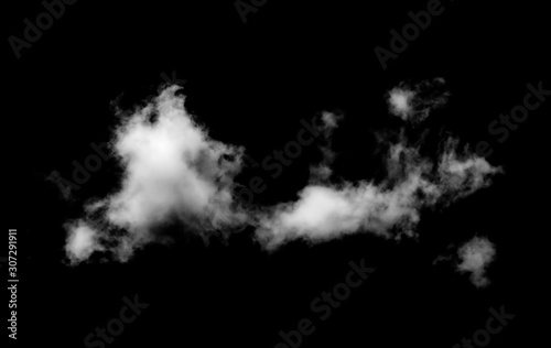 isolated white cloud on black background