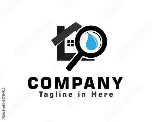service Searching leak at house logo design inspiration