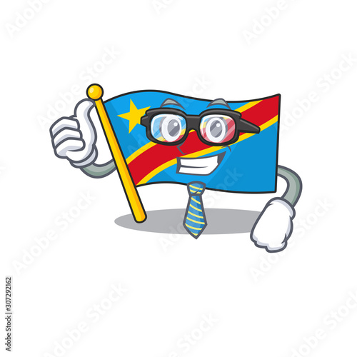 Cool Businessman flag democratic republic cartoon character