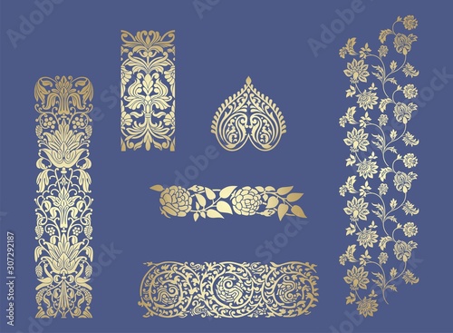 traditional paisley floral pattern, textile , Rajasthan, royal India	
