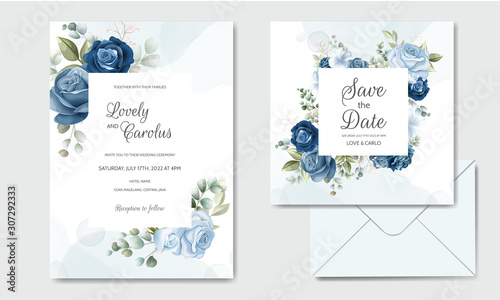Beautiful Floral Wreath Wedding Invitation Card Template