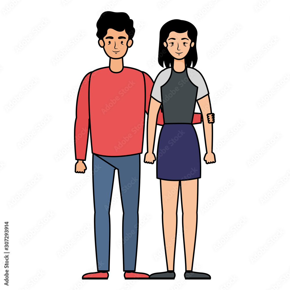 young lovers couple avatars characters young lovers couple avatars characters