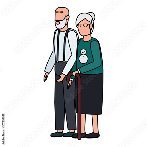cute grand parents avatars characters