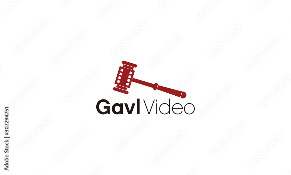 a combination of gavel and roll camera logo design a combination of gavel and roll camera logo design