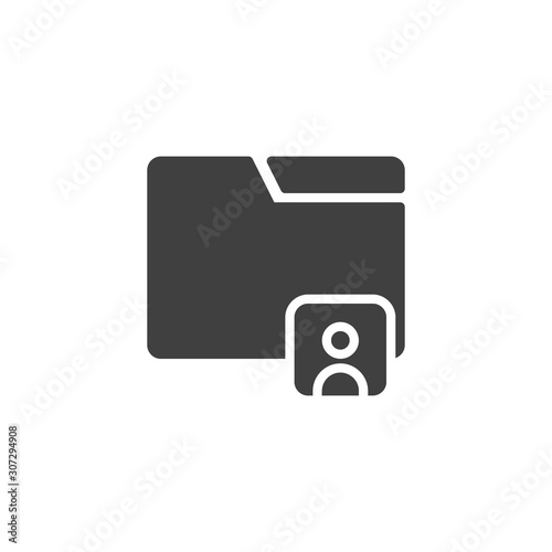 Personal data protection vector icon. filled flat sign for mobile concept and web design. User portfolio folder glyph icon. Symbol, logo illustration. Vector graphics