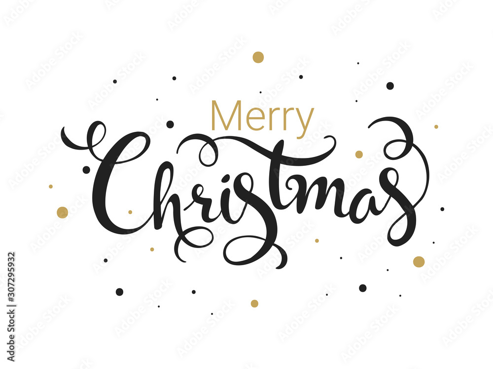 Black and Golden Merry Christmas Font on White Background Can be used as Greeting Card design. Black and Golden Merry Christmas Font on White Background Can be used as Greeting Card design.