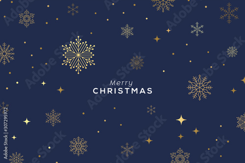 Holiday greeting card design with snowflakes.