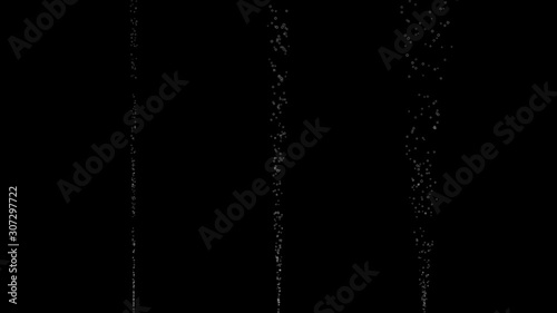 Moving Water Bubbles Animation on Black Background.
