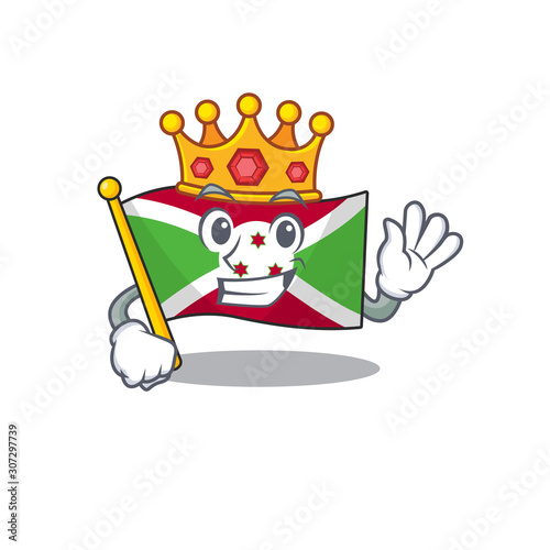 King Indonesian flag burundi on cartoon character mascot design