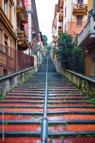Steps for upper part old town -  La Spezia, Italy © muratart