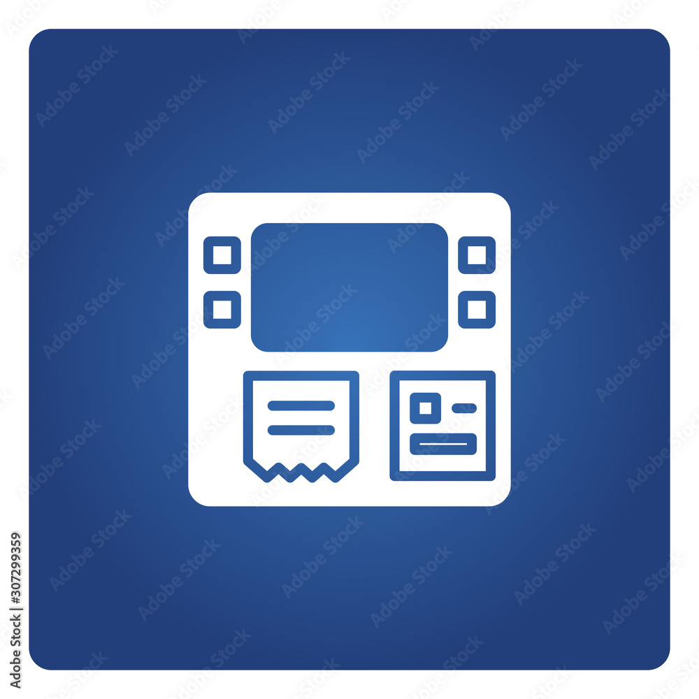 ATM, automated teller machine in blue background ATM, automated teller machine in blue background