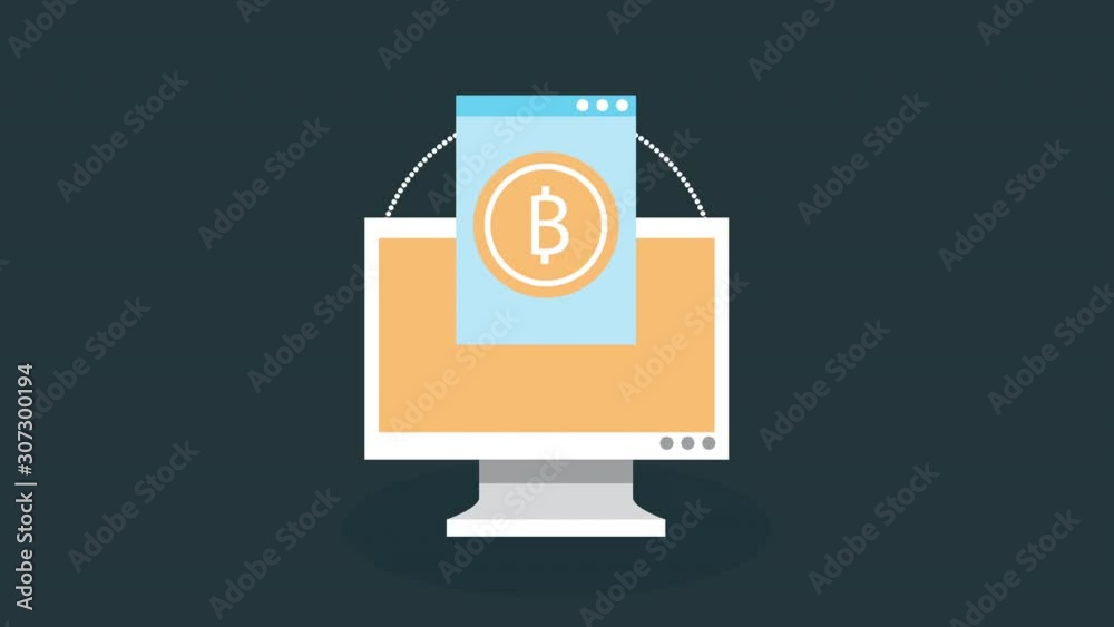 desktop computer display with bitcoin desktop computer display with bitcoin