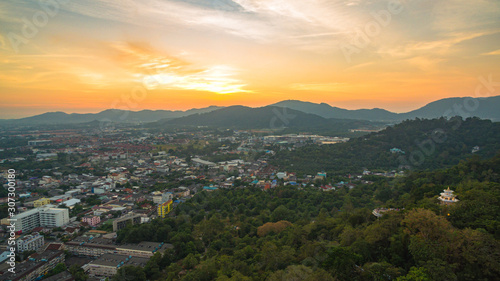 Khao Rang viewpoint tower landmark in Phuket town it is on Tung Ka hill in Phuket town. .on Khao Rang viewpoint can see around Phuket island and watching sunrise and sunset