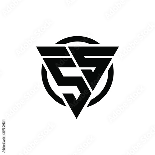 5S S5 SS Triangle Logo Circle Monogram Design Vector Super Hero Concept photo