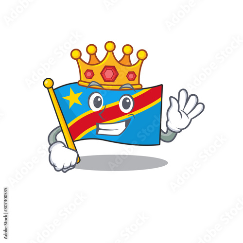 King Indonesian flag democratic republic on cartoon character mascot design