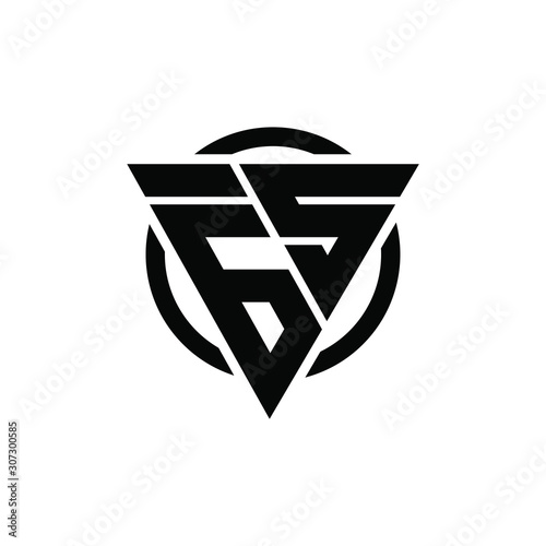 6S S6 Triangle Logo Circle Monogram Design Vector Super Hero Concept