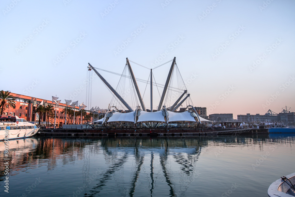 Naklejka premium Panoramic view of the port Genoa ( Genova ), Italy