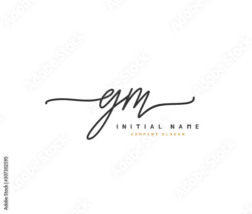 G M GM Beauty vector initial logo, handwriting logo of initial signature, wedding, fashion, jewerly, boutique, floral and botanical with creative template for any company or business.