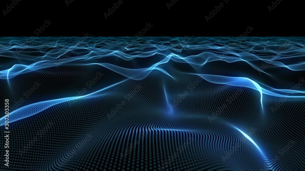 Digital Holographic Ocean 3D Background Loop Animation.
