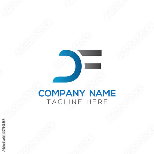 Fototapeta Naklejka Na Ścianę i Meble -  Initial DF Letter Logo With Creative Modern Business Typography Vector Template. Creative Letter DF Logo Vector.