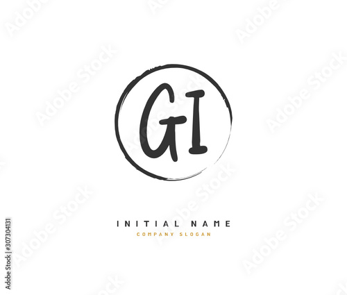 Free Download G I GI Beauty vector initial logo, handwriting logo of initial signature, wedding, fashion, jewerly, boutique, floral and botanical with creative template for any company or business. - GFXLoad