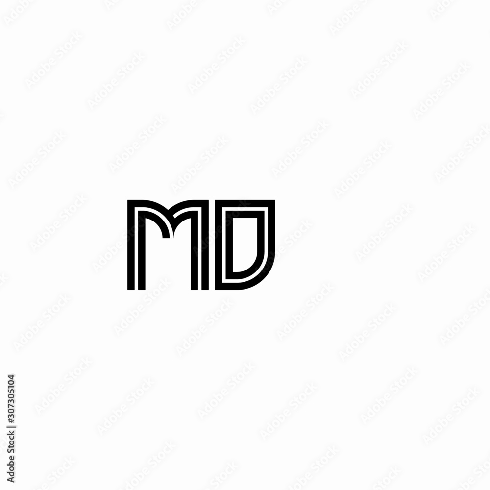 Initial outline letter MD style template Initial outline letter MD style template