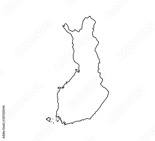 Finland map on white background. Vector illustration.