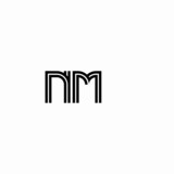 Initial outline letter NM style template