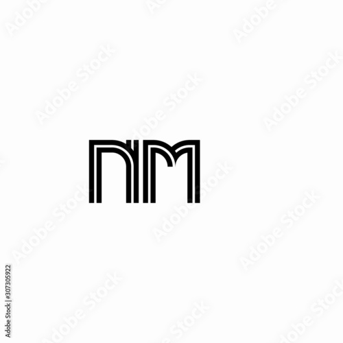 Initial outline letter NM style template