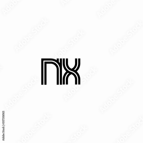 Initial outline letter NX style template photo