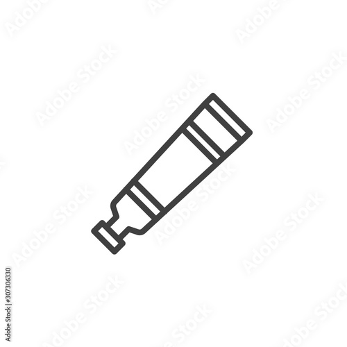 Paint tube line icon. linear style sign for mobile concept and web design. Art paint tube outline vector icon. Symbol, logo illustration. Vector graphics
