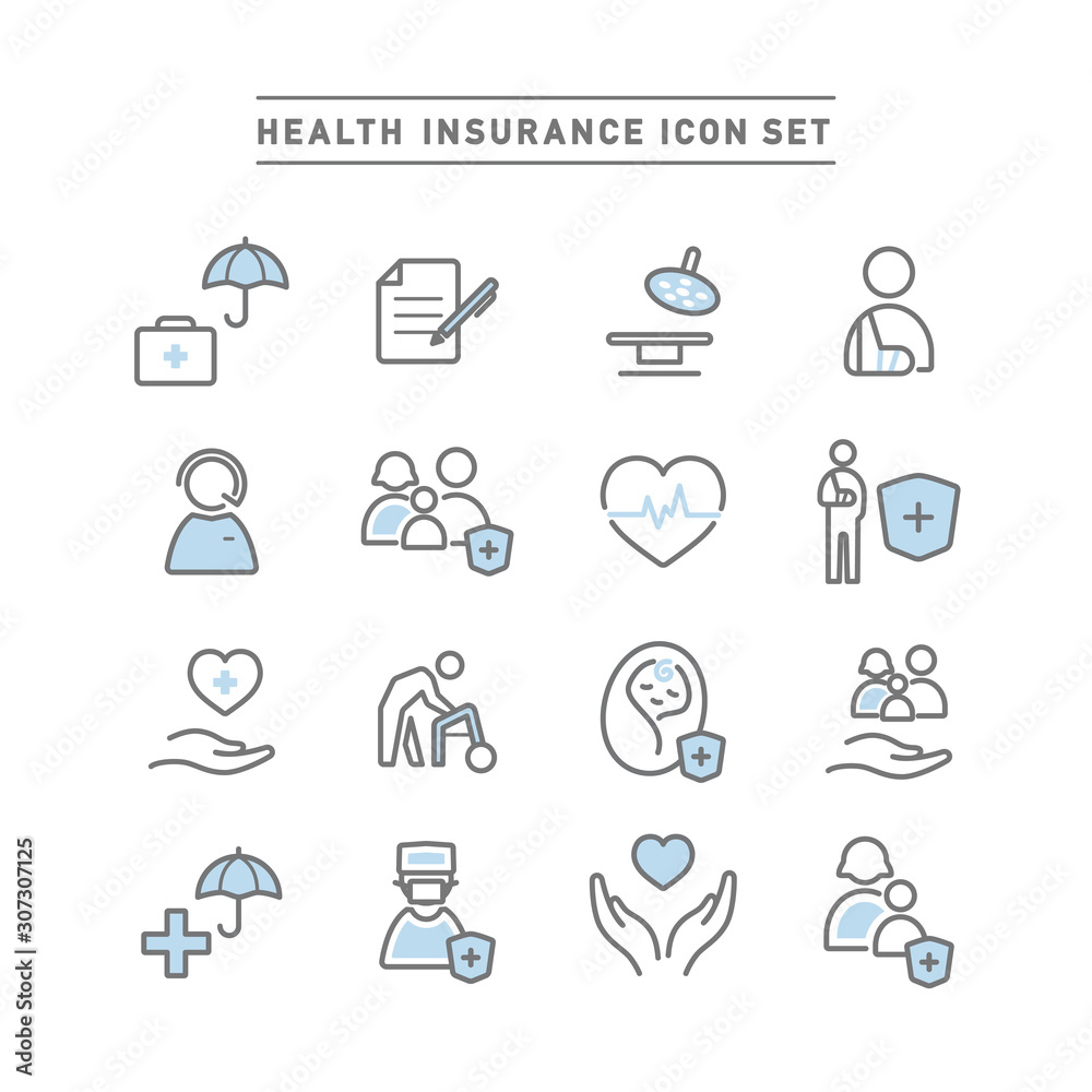 HEALTH INSURANCE ICON SET HEALTH INSURANCE ICON SET