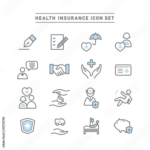 HEALTH INSURANCE ICON SET