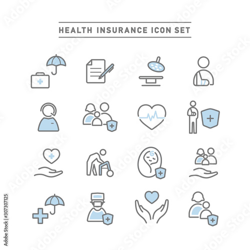 HEALTH INSURANCE ICON SET