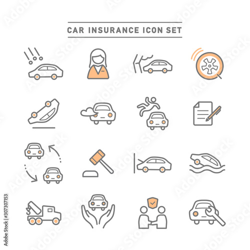 CAR INSURANCE ICON SET