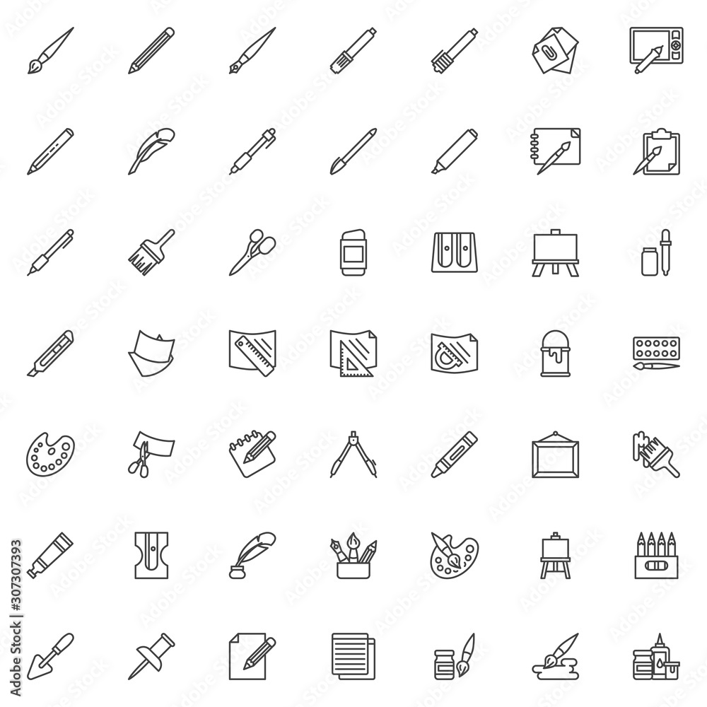 Icon-of-art-tools-and-painting-materials Graphic by