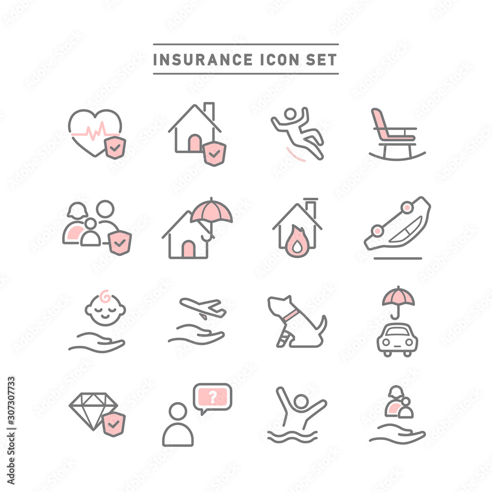 Fototapeta premium INSURANCE ICON SET