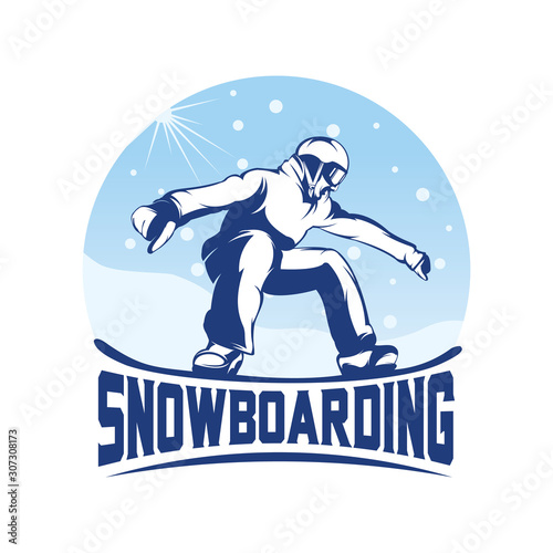 snowboard player logo template design