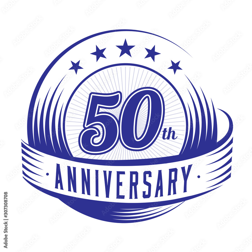 50 years anniversary design template. 50th logo. Vector and illustration. 50 years anniversary design template. 50th logo. Vector and illustration.