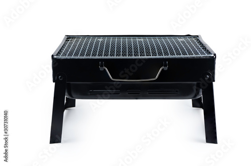 Barbecue Grill Portable. BBQ Charcoal Grill With Stainless Steel isolated on white back ground with clipping path