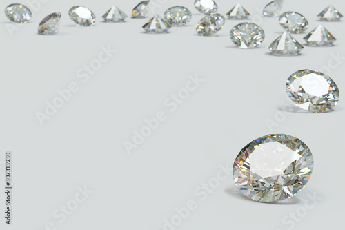 Multiple diamonds stones scattered along image border
