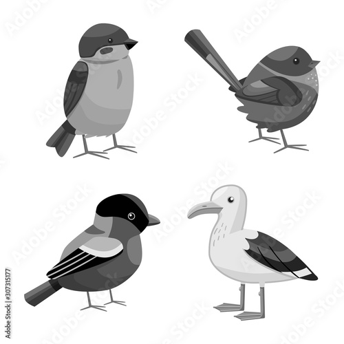 Vector design of animal and wild icon. Collection of animal and nature stock symbol for web.