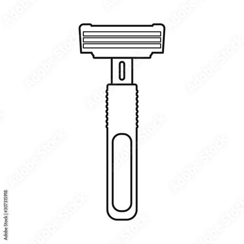 Isolated object of razor and hair sign. Graphic of razor and shaving stock symbol for web.