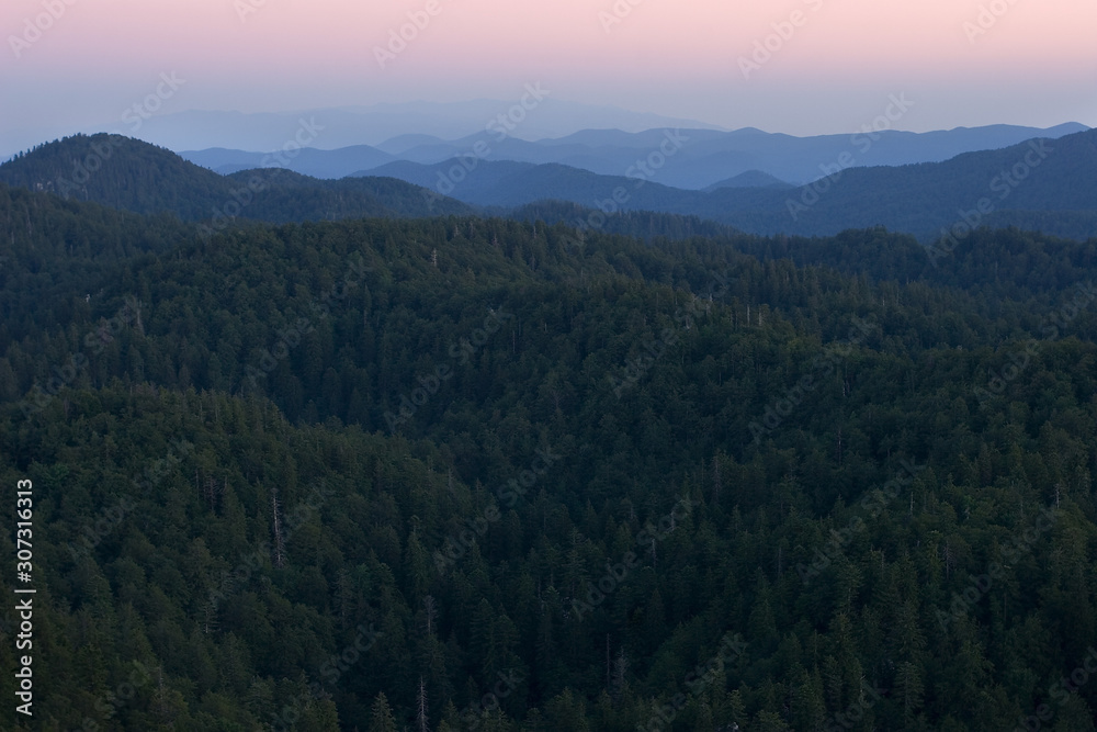 Twilight on the Bijele stijene mountains in Croatia