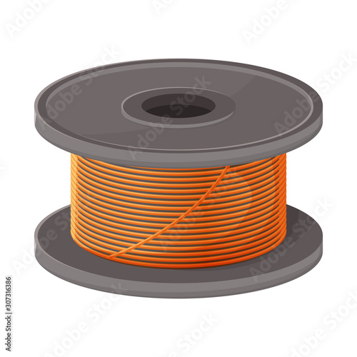 Vector design of coil and spiral icon. Web element of coil and metal stock symbol for web.