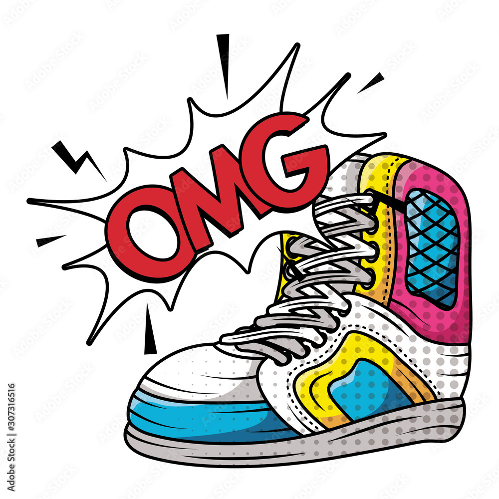 tennis sport shoes pop art style tennis sport shoes pop art style