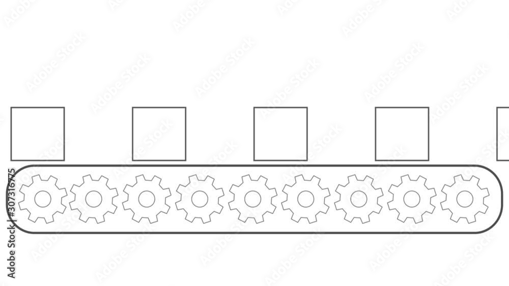 Conveyor Belt (assembly line) cartoon 2d animation