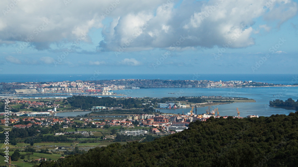 View of Santander from nature park Cabarceno,province Pas-Miera in Spain