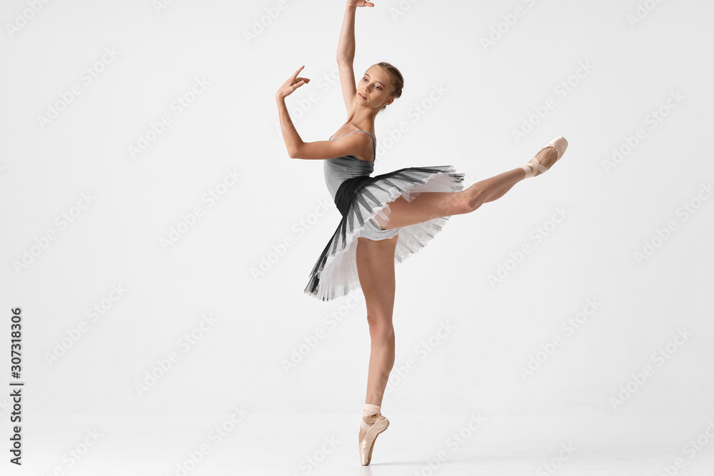 ballet dancer on white background
